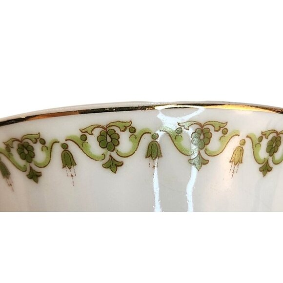 VTG Victoria Austria Green Floral Pattern  Gold edging sugar & creamer set with - Picture 15 of 16
